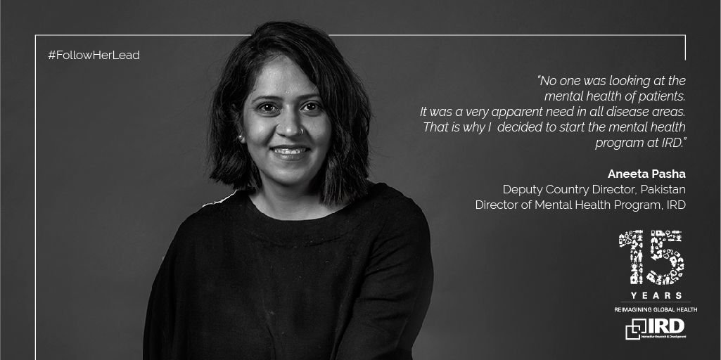 IRDGlobal's tweet photo. “I believe a good leader gives a safe space for their teams to explore and create their own paths.” Aneeta is Deputy Country Director, Pakistan and originator and Director of the Pursukoon Zindagi mental health program. #InternationalWomensDay #IWD2019 #WithoutThisWoman https://t.co/fXOHnBNZSw