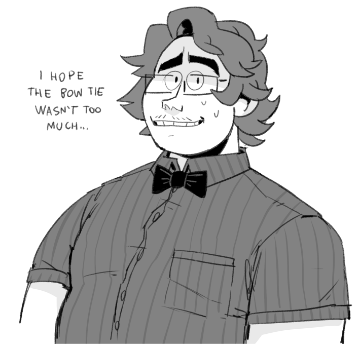 okay its 3 am now i will sleep... here's the last melvin doodle..... he's ready for a date 