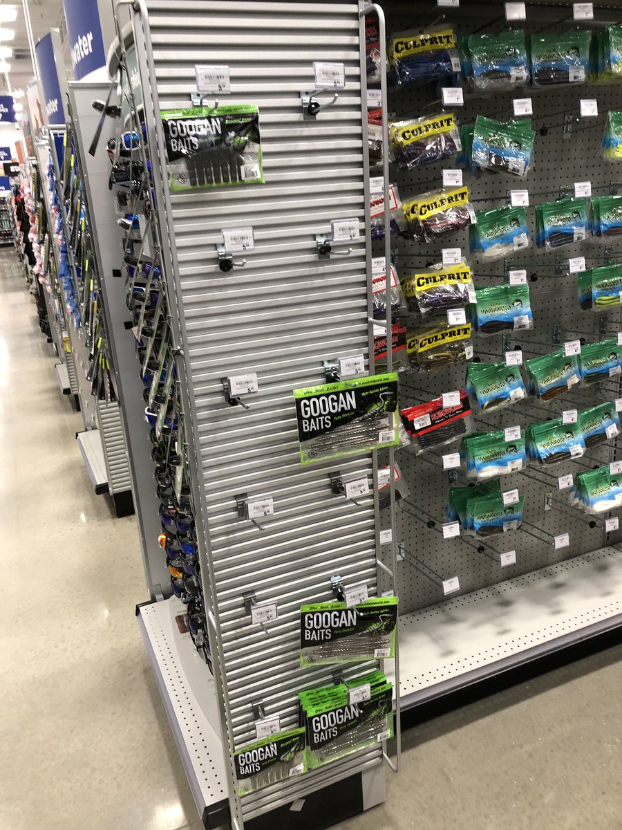 fartbox85's tweet photo. Went to Academy and this is what every end cap looked like. Googan baits are killing it. @googanbaits @LunkersTV @lakeforkguy https://t.co/5BjxfBthHR