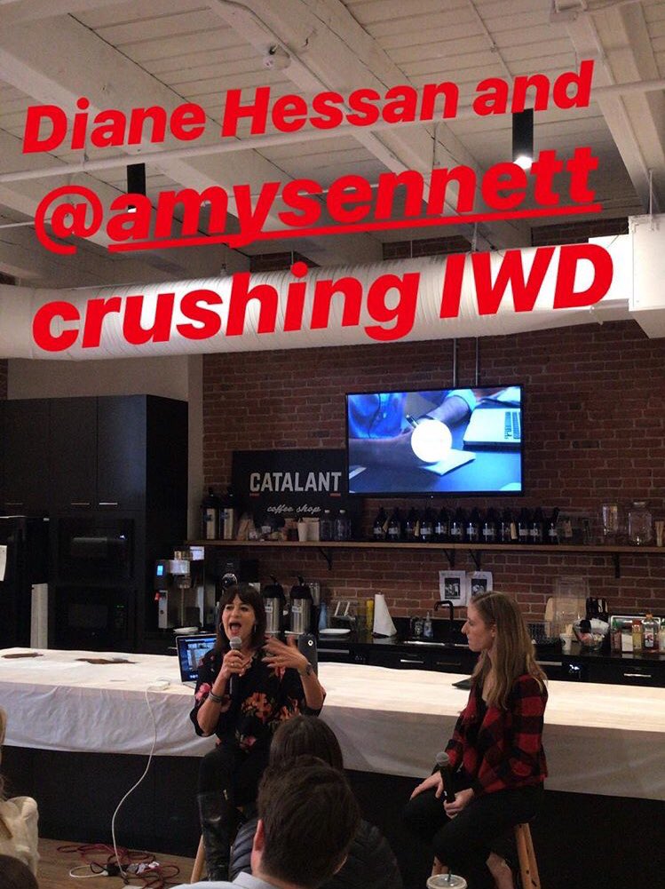 amysennett's tweet photo. Thank you @DianeHessan for sharing your positive energy and hilarious words of wisdom with @GoCatalant for #InternationWomensDay!  Lucky to work at a place with so many #bossladies who have my back! https://t.co/IrN28kfPCL