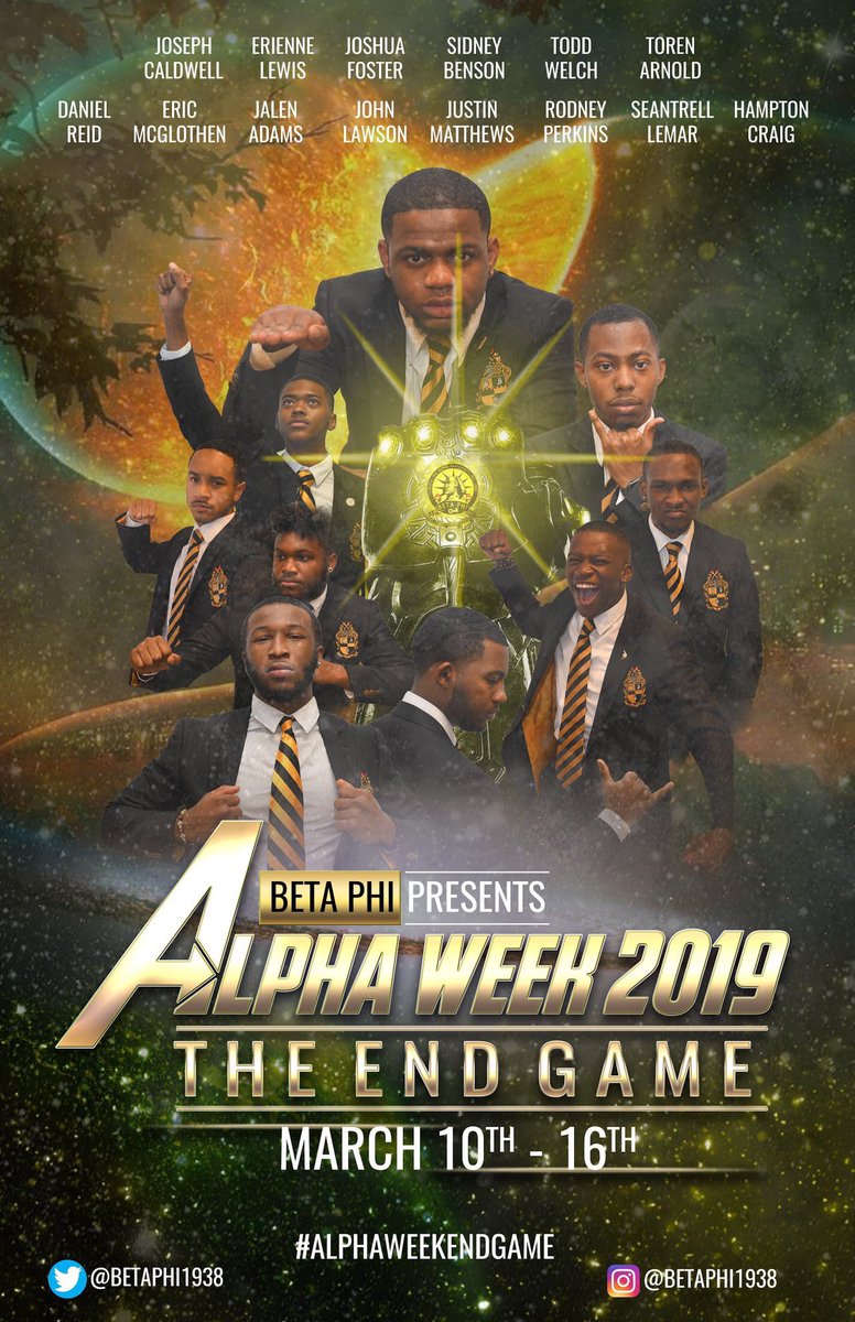 KVNGXMETA's tweet image. The entire time I knew Beta Phi, they only ever had one goal, to bring balance to the Universe by wiping out all competition with leadership, scholarship, and love for all mankind. Welcome to The End Game!

#AlphaWeek2019