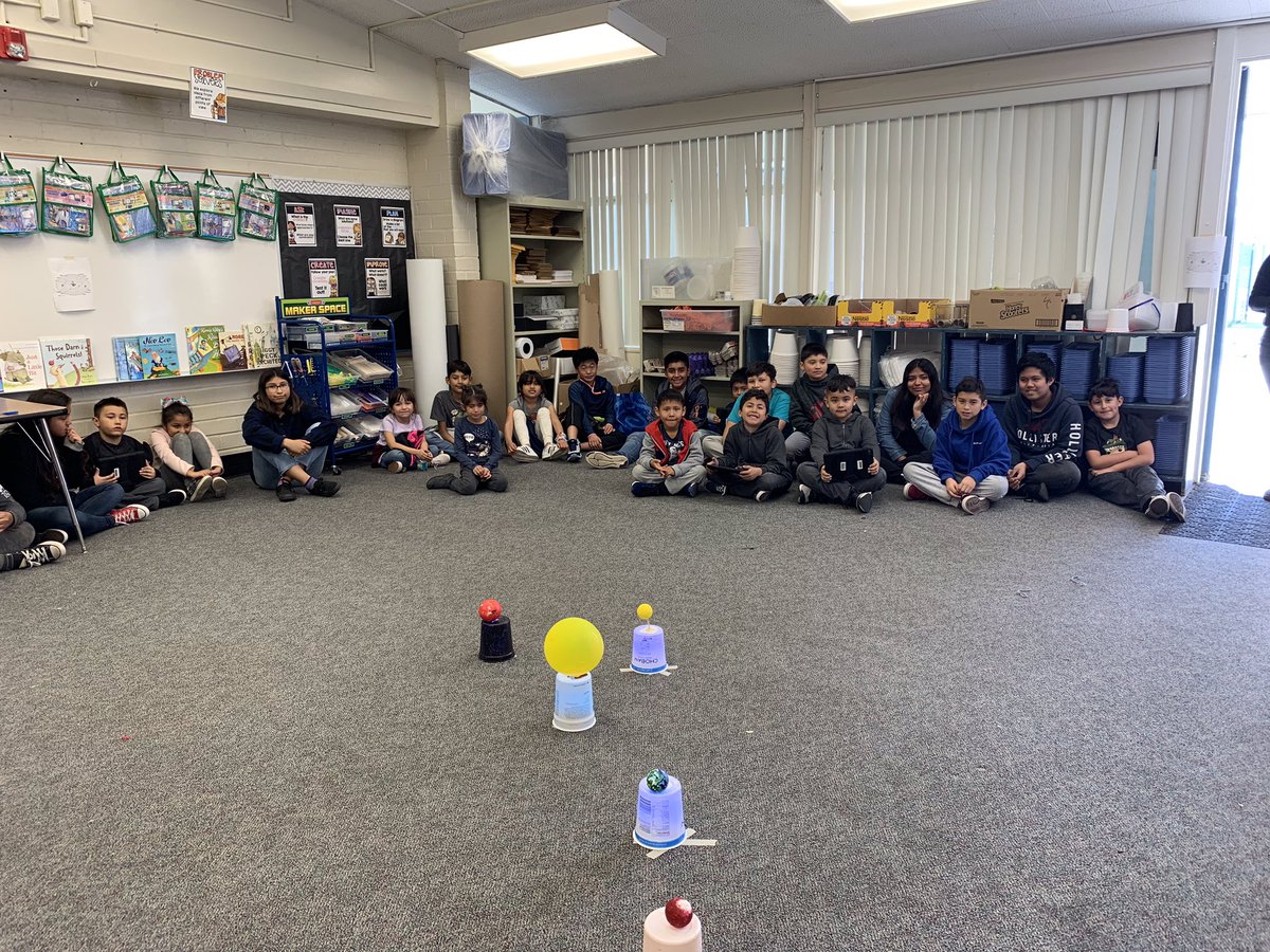 We did it! Our 1st &amp; 6th grade buddies used <a href="/Sphero/">Sphero</a> robots to drive our solar system! <a href="/missjblank/">Jamie Blank</a> <a href="/villacortarusd/">Villacorta School</a> <a href="/SpheroEdu/">Sphero Education</a> #WeAreRUSD