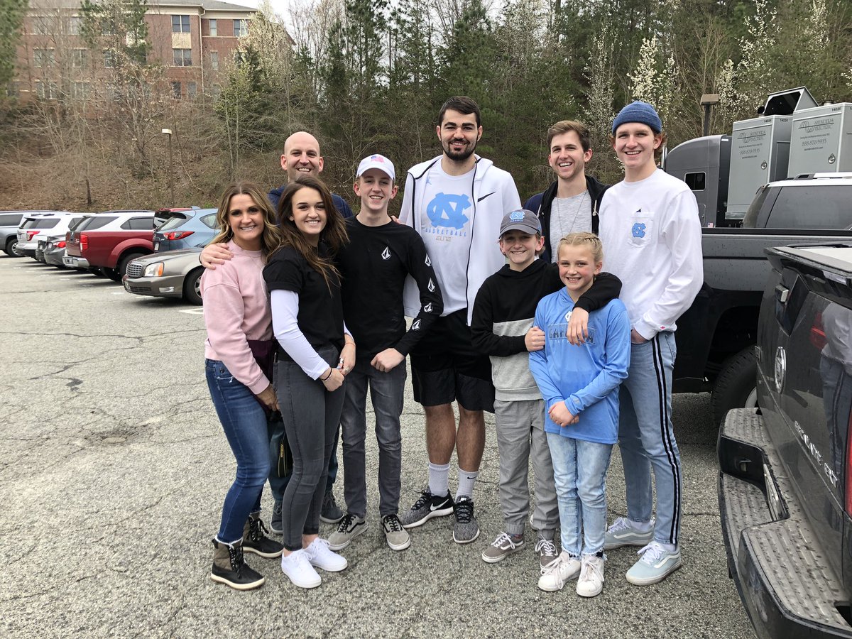 neilhullinger's tweet photo. @CollegeGameDay we can’t wait to see you in the Dean Dome.  My wife and I packed up our 6 kids and came here all the way from Provo, Utah to watch the best rivalry in sports! Today we ran into @luke_maye and he was total class! He’s the best! @GoHeels #onceinalifetime #BeatDuke https://t.co/6PSVDbdBbm