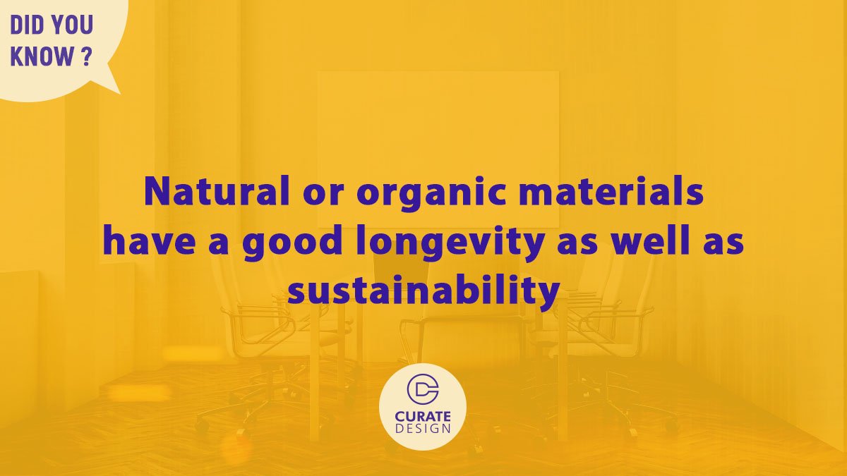 Design_Curate's tweet image. Natural or organic  materials have a good longevity 💪 as well as sustainability ⏳
 #smallofficedesign #officedesign #curatedesign #didyouknow