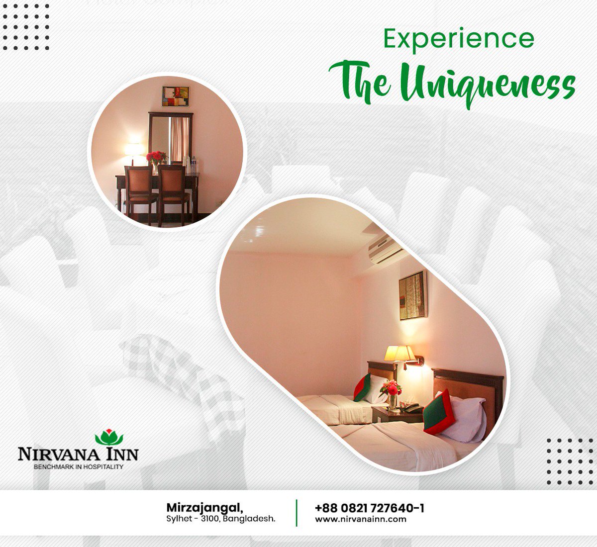 HotelNirvanaInn's tweet photo. Experience the unique buzz at Nirvana and make it a hotel experience to remember.
🏢Mirzajangal, Sylhet 3100, Bangladesh
Sylhet
✉https://t.co/7oZLfaFAw6
🌐https://t.co/5JreneeI8k
☎0821-727640
#Nirvana #Inn #hotelcomplex #beauty #best #hotel #restaurant #sylhet #bangladesh https://t.co/yAPkFkS2AU