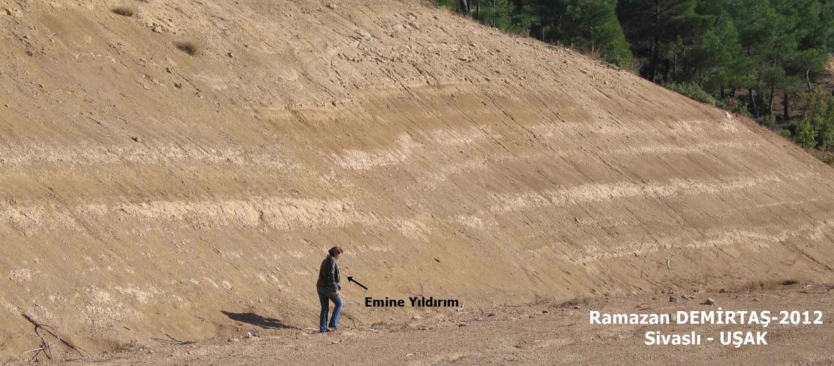 Paleosismolog's tweet photo. N10E 70NW and N45W 75SW oriented dip-slip #normalfaults cutting Plio-Quaternary Asartepe formation. Vertical slip amount is around 3.0 m (Yenierice köyü yaklaşık 1500 m GD’su, Sivaslı yolu, Çayocağı karşısı, Uşak, W.Anatolia, Türkiye). https://t.co/LBcQ2FxsA1