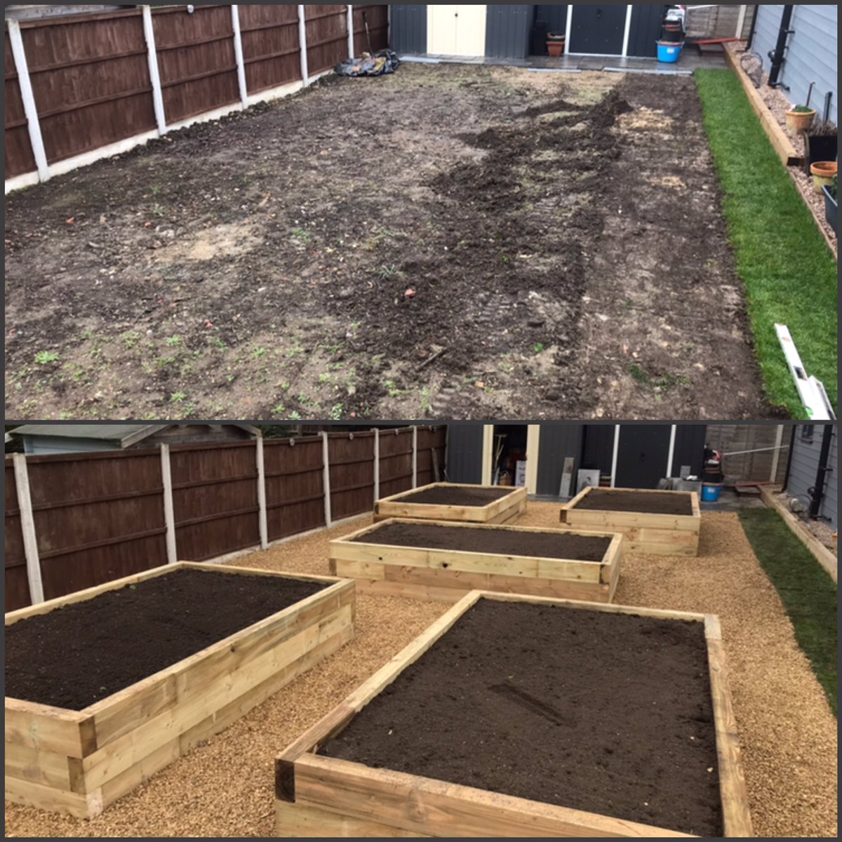 What a difference a couple of days make! Raised sleeper beds in Stapleford. 👍🏻