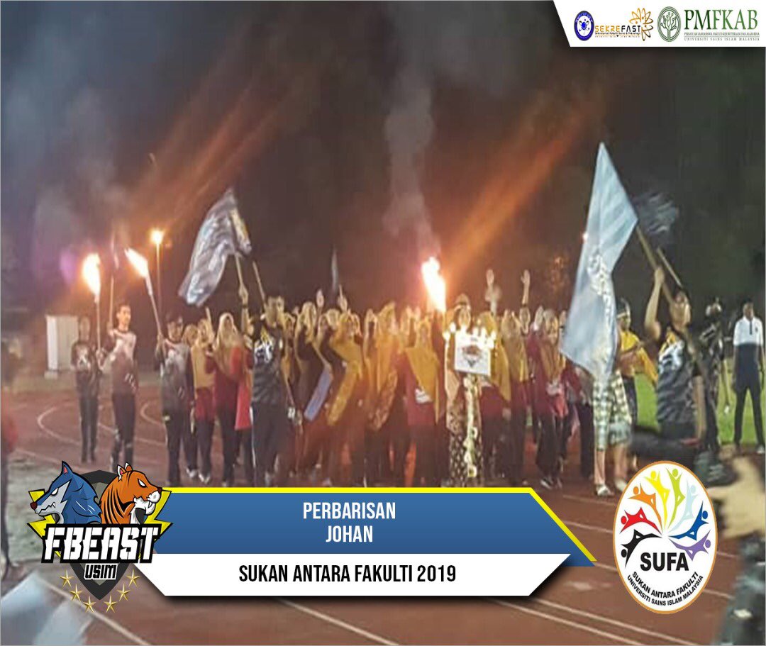 sekrefast_usim's tweet photo. Tahniah kepada pasukan FBeast kerana berjaya memenangi perbarisan pada malam semalam π₯π₯π₯ππ₯
#SuFa2019
#MediaSekreFaST https://t.co/FvQhNX5sjB