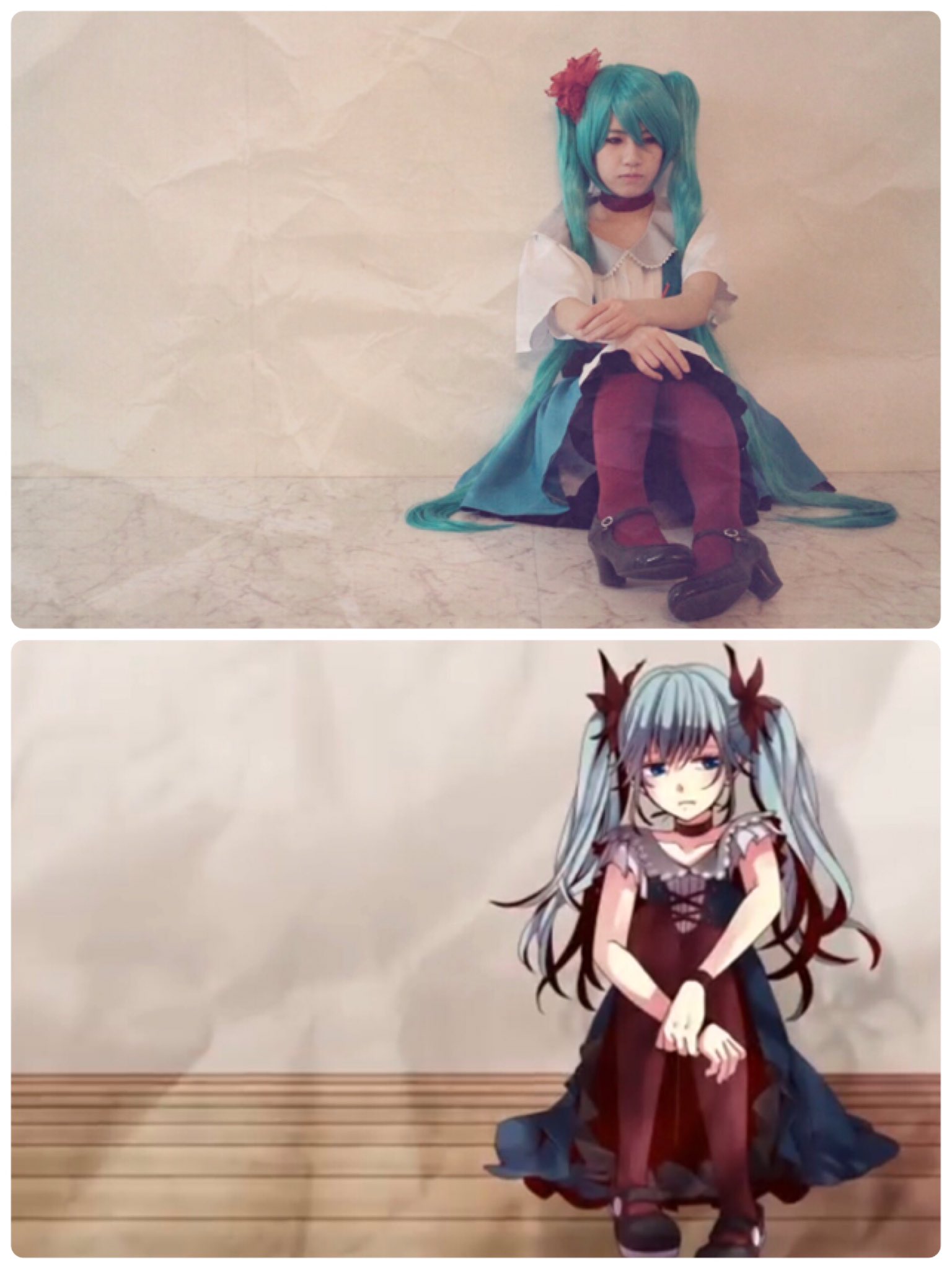 Twitter 上的 楠本まどか くすもん 初音ミク からくりピエロ 告知では通常衣装と見せかけて 実はからくりピエロの衣装でした Myボカロキーボードも初お披露目 ボカロの中でも大好きな曲 イラストはからくりピエロのミクちゃんが一番好きです ミクの日