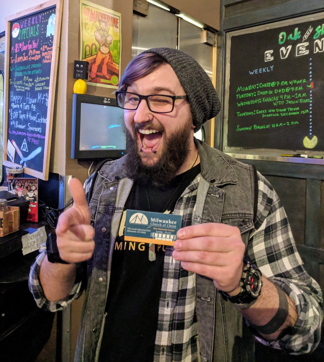 I think my table is trying to tell me something. They gave me this card to try to find Jesus.
(Also Thaniel has never seen Dogma)