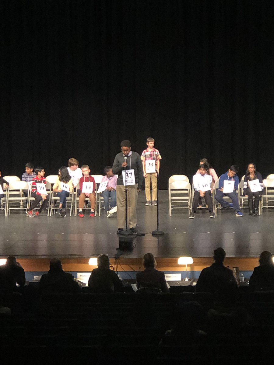 hcpss_mwms's tweet photo. Have you been following along?  Ibi’s still going strong!  We’re almost finished round 10 and there are only 13 spellers left.  Did we mention it’s almost midnight? #HCLSBee @HoCo_Library https://t.co/XqQQR3rUFN