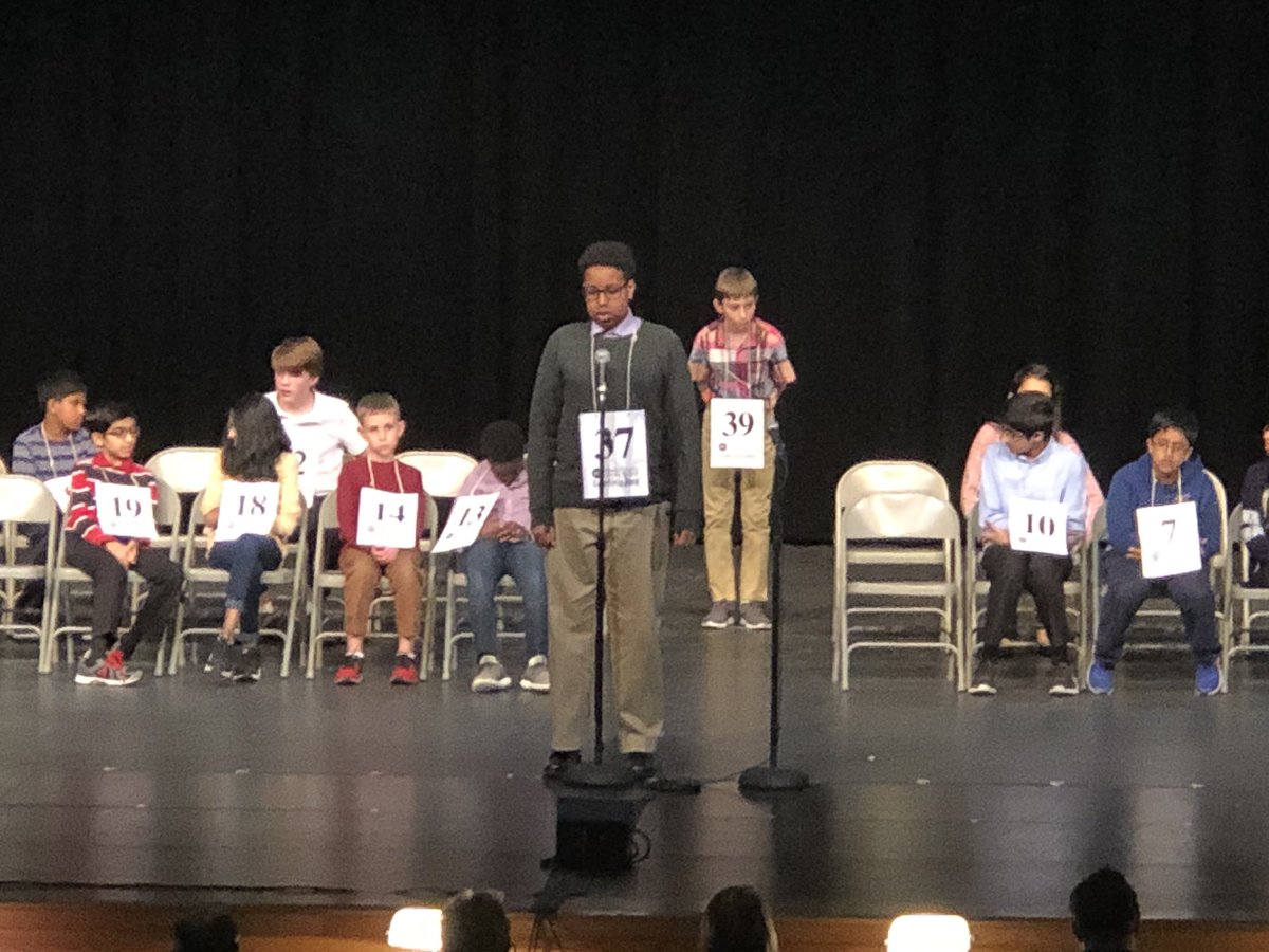 hcpss_mwms's tweet photo. Have you been following along?  Ibi’s still going strong!  We’re almost finished round 10 and there are only 13 spellers left.  Did we mention it’s almost midnight? #HCLSBee @HoCo_Library https://t.co/XqQQR3rUFN