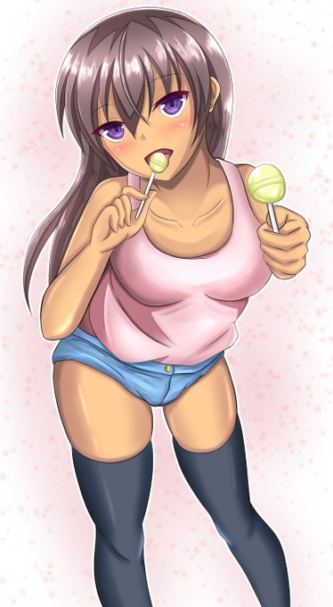 【少女と飴玉】
衝動で描いたビッチ系褐色少女です。
#イラスト 