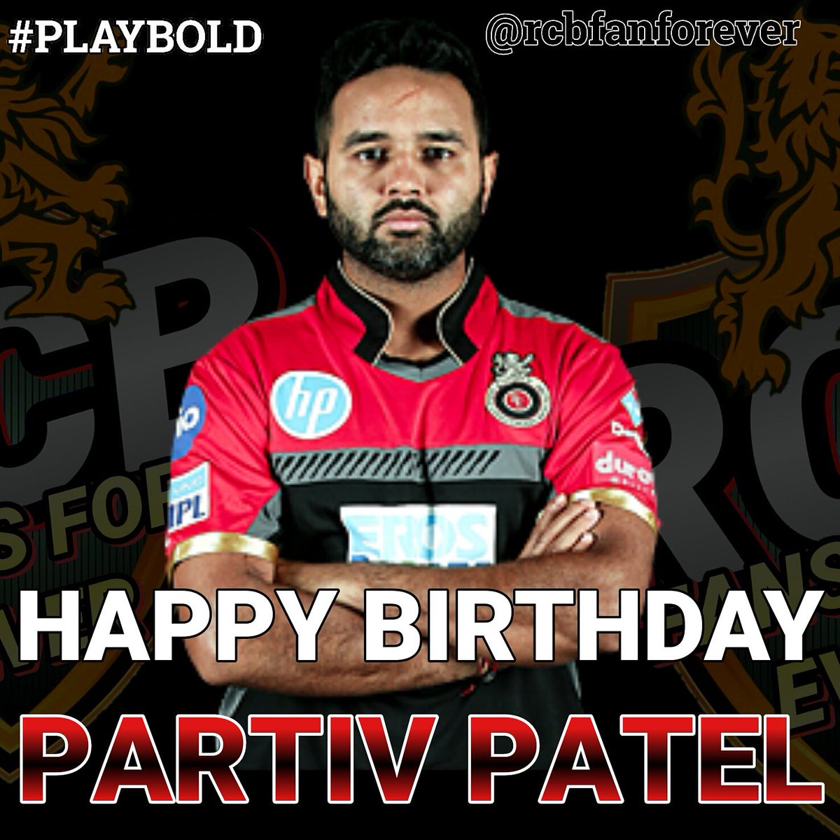 rcbfanforever's tweet photo. Happy Birthday To @parthiv9 
#playbold #partivpatel https://t.co/6CPznwLrOm