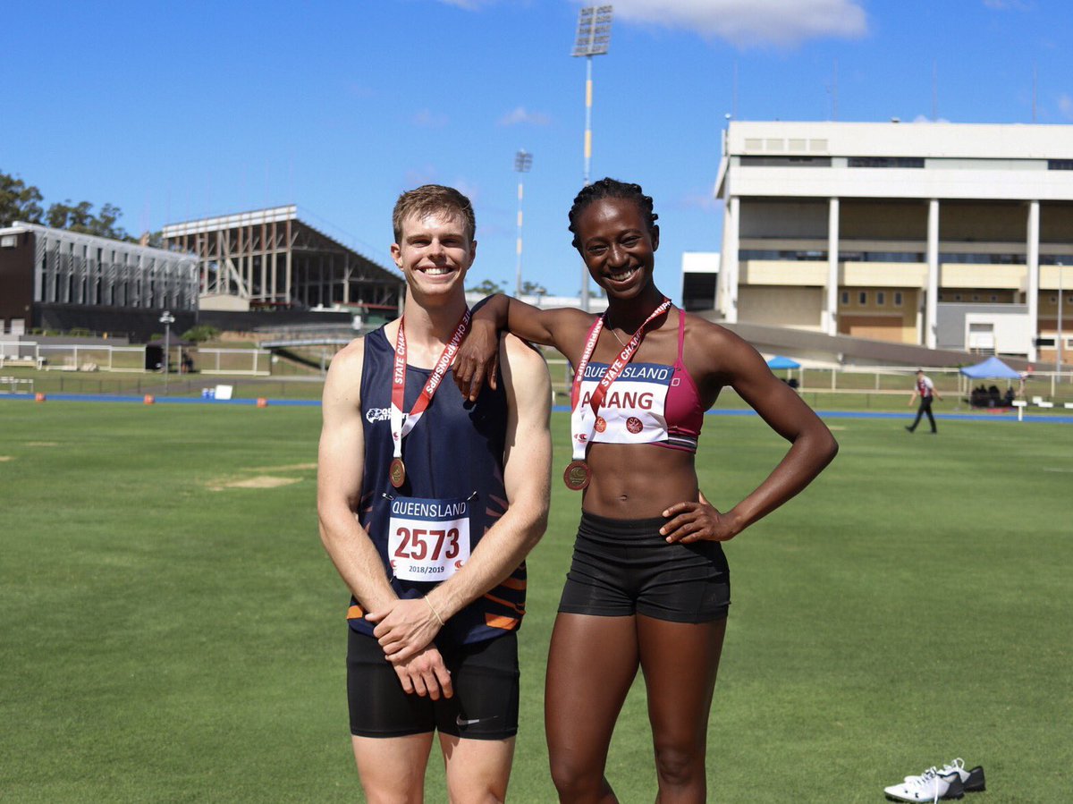 #QUTathletics takes 🥇 in both the Men’s <a href="/AlexHartmannAUS/">Alex Hartmann</a> and Women’s <a href="/chroniclesofnaa/">Naa Anang</a> Open 100m at the <a href="/qldathletics/">Queensland Athletics</a> state champs! Stupidly proud of all our tigers this weekend! 🐯