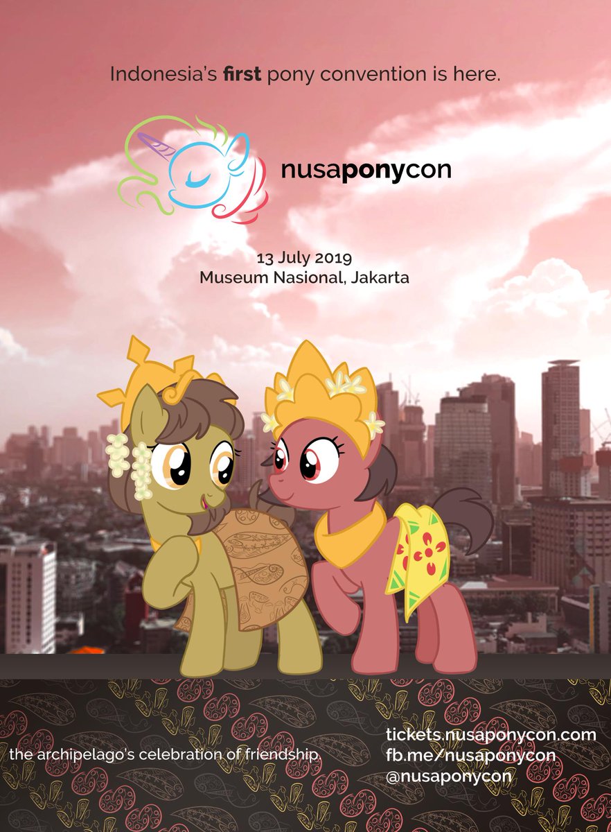 Selamat siang Indonesia! Our very first pony convention is here. The Archipelago's celebration of friendship will light up Jakarta this 13 July. See you at NusaPonyCon!