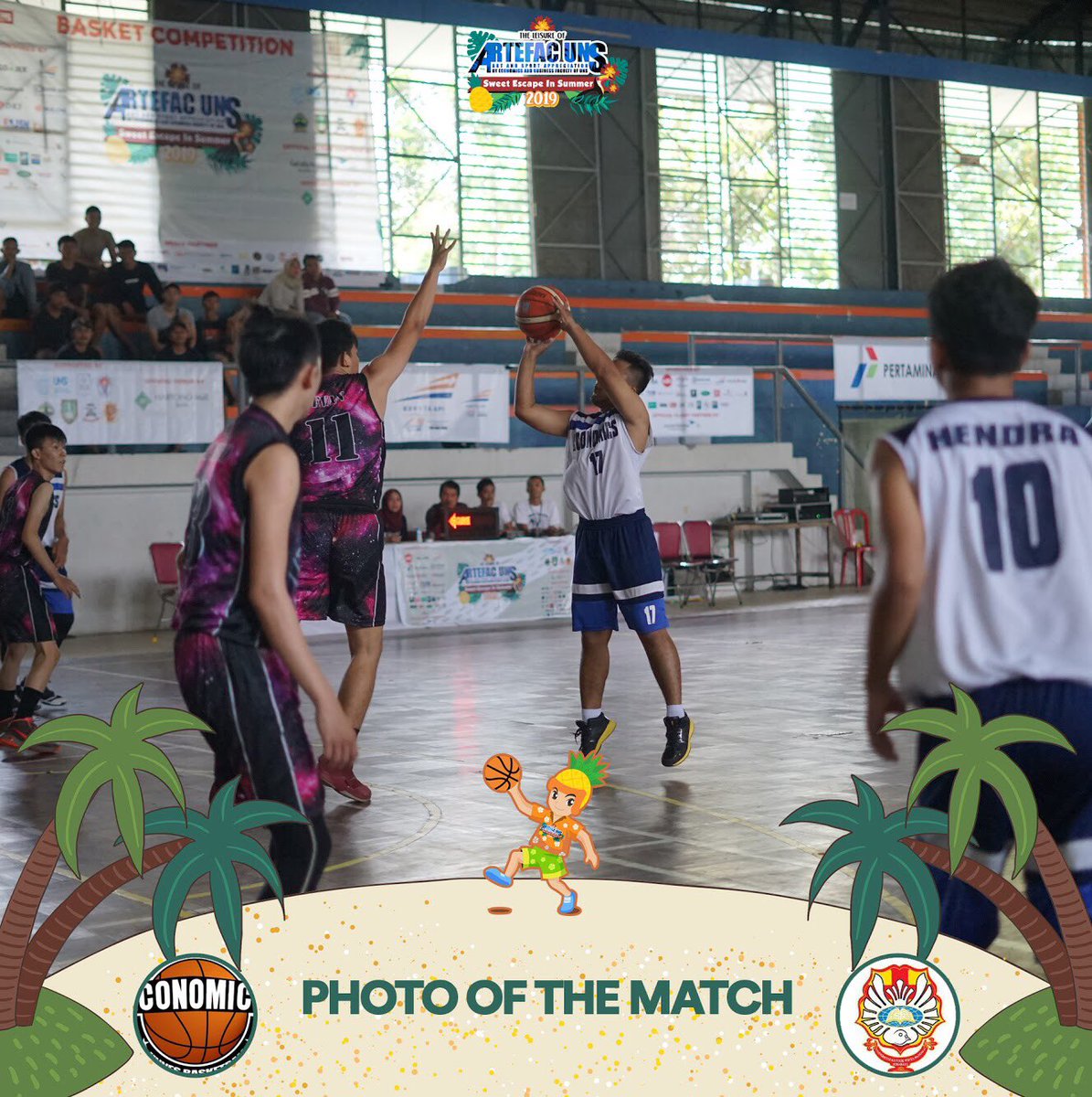 artefacuns's tweet photo. [DAY 1]

BASKET COMPETITION🏀

Full Time
UNIVERSITAS NEGERI SEMARANG (18) - (52) UNIVERSITAS WIDYA MANDALA

Category: UNIVERSITAS
📍 GOR UNS, Surakarta

Man of The Match:
Dicky Oktavian - Univ. Widya Mandala

#BASKETCOMPETITION
#ARTEFACUNS2019
#LAHIRDANBESAR
#SWEETESCAPEINSUMMER https://t.co/p4VR1s2dF8