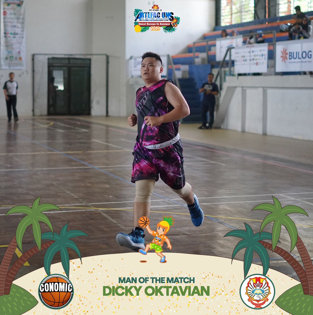 artefacuns's tweet photo. [DAY 1]

BASKET COMPETITION🏀

Full Time
UNIVERSITAS NEGERI SEMARANG (18) - (52) UNIVERSITAS WIDYA MANDALA

Category: UNIVERSITAS
📍 GOR UNS, Surakarta

Man of The Match:
Dicky Oktavian - Univ. Widya Mandala

#BASKETCOMPETITION
#ARTEFACUNS2019
#LAHIRDANBESAR
#SWEETESCAPEINSUMMER https://t.co/p4VR1s2dF8