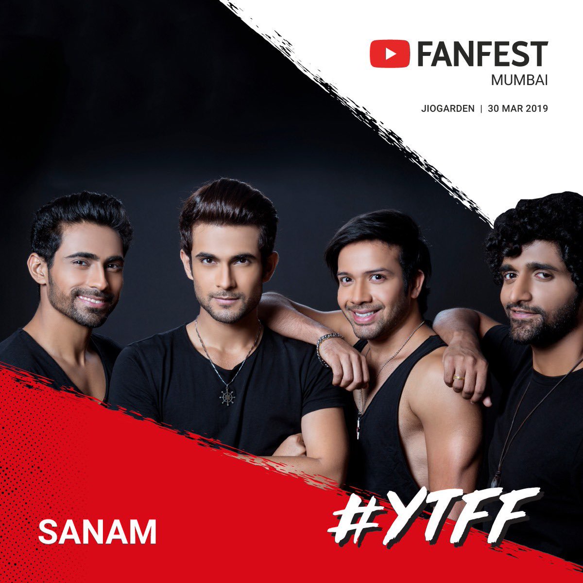 Sanam_Official's tweet photo. Excitement Excitement Excitement 😀😀😀😀
Youtube Fan Fest 2019 !!! 
Mumbai JioGarden 
30th March 2019 
#SANAMlive #YTFF #savethedate https://t.co/4Ndu40CypI