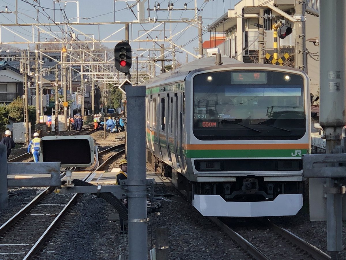 宇都宮線の蓮田駅付近で人身事故の現場画像