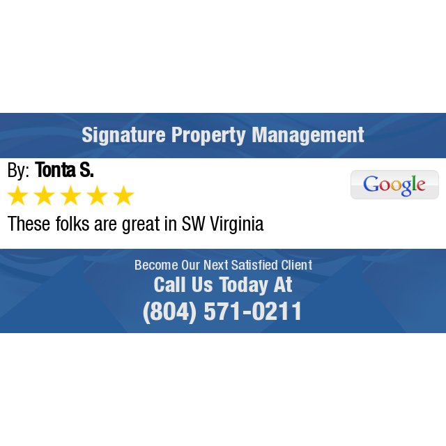 SignatureSPM's tweet image. 5 Star: Tonta S. "These folks are great in SW Virginia" bit.ly/28Q0JgK