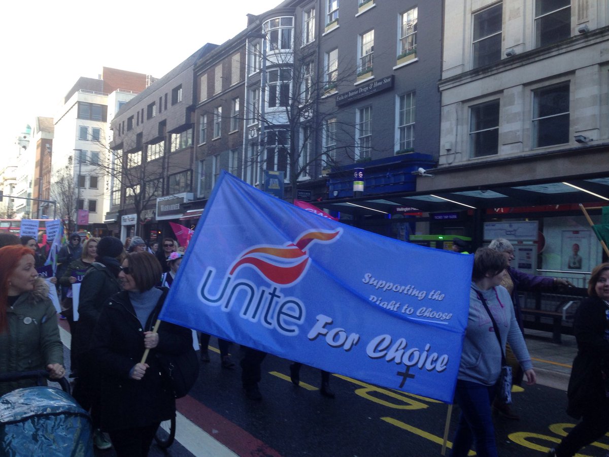 taryn1965's tweet photo. ⁦@UniteunionNI⁩   At Belfast IWD parade calling for free,safe, legal abortion for N.I #IWD2019 https://t.co/6UMyqCoRwN