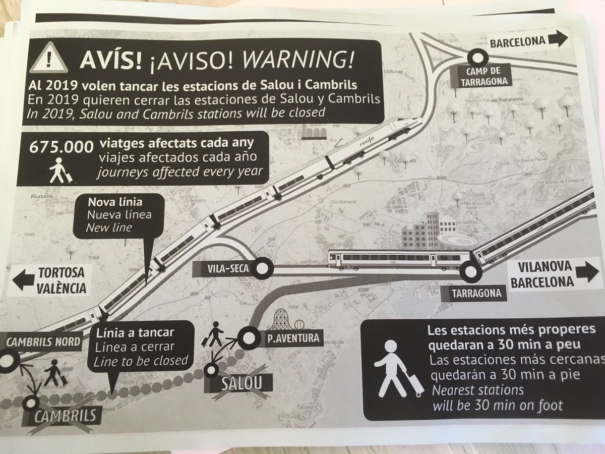 ⚠️ “#XiulemPelTren”.el 2019 volen tancar les estacions de #Salou i #Cambrils 675.000 viatges afectats cada any❗️#SalvemLiniaSalouCambrils
transportpublic.org/xiulempeltren/ <a href="/transportpublic/">PTP ~ Associació Promoció del Transport Públic</a>