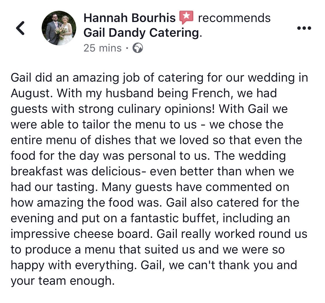 A lovely review from a beautiful Wedding. 
facebook.com/Gail.Dandy.Cat…