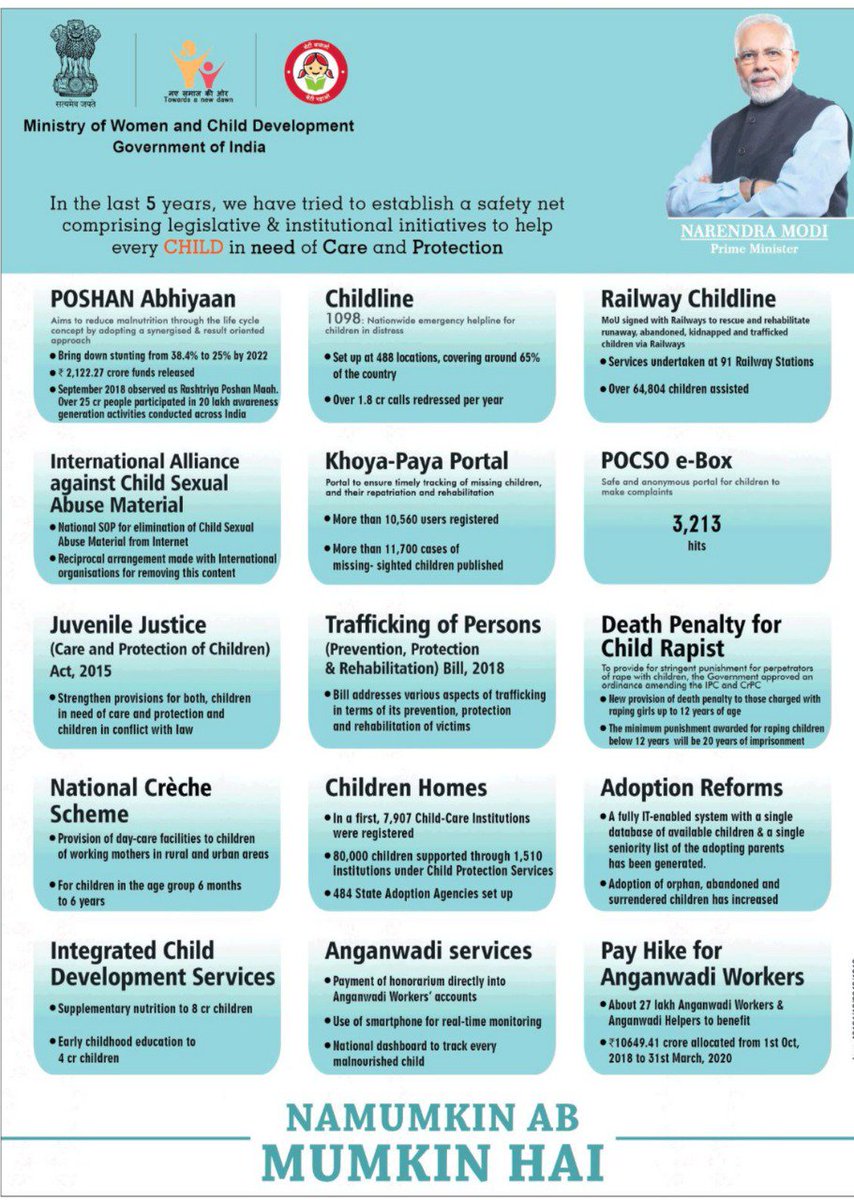 mygovindia's tweet photo. Helping every child in need of care and protection.. #NamumkinAbMumkinHai #GOIInformation @MinistryWCD https://t.co/d8pPwlamvo