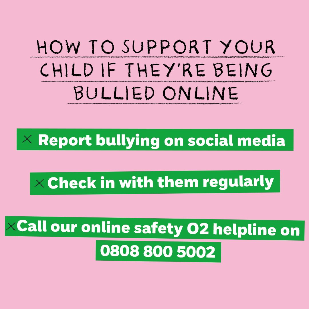 The online world can be wonderful for children. But for some, problems from the outside world can go online. Cyberbullying can follow a child wherever they go. There are things you can do to help if your child is being bullied online 👇