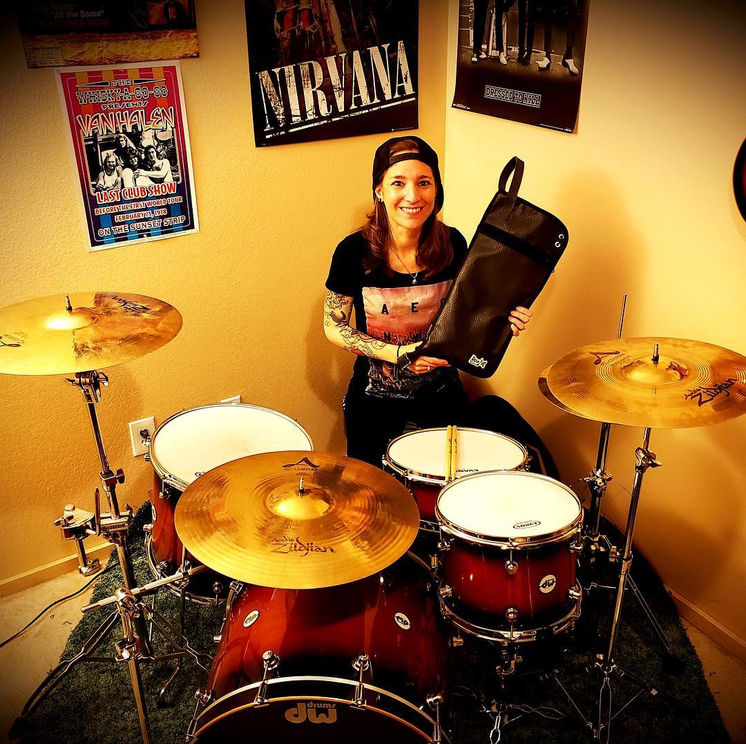 Thank you <a href="/RoadieGearWorks/">Roadie Gear Works</a> Blessed to be a part of the team! Custom drum stick bags, guitar, and bass straps! Custom made. Made in America. 
#drumstickbag #custommade #madeinamerica #drums #drummer #femaledrummer #drumfam #drumlife <a href="/dwdrums/">Drum Workshop, Inc.</a> @evansdrumheads <a href="/DiemondStar/">Diemond Star ®</a>