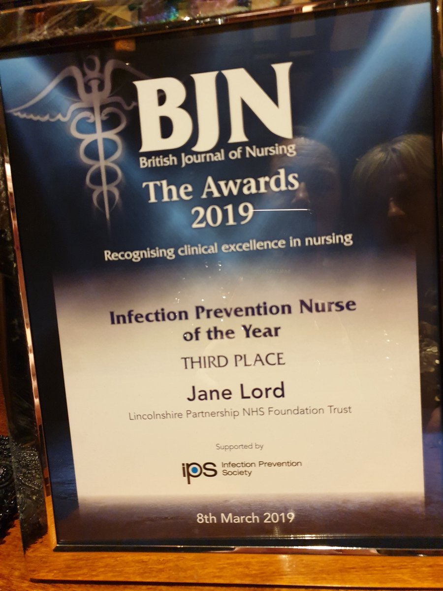 A great honour to have such recognition #bjnawards @LPFTNHS @LincsIPC @anitalewinLPFT @lyndalouise11 @AnneMNewham