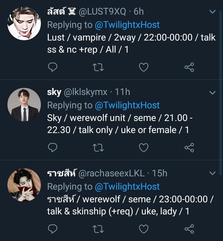 TwilightxHost's tweet photo. 🐺TWILIGHT HOSTCLUB🧛‍♂️

วันที่ :  09/03/19
เปิดจอง : 17:00 - 20:00

ฟอร์มจอง : ชื่อโฮสต์ / เซอร์วิส / ชื่อลูกค้า / แอคลูกค้า / เพศ / เวลา / บท (เฉพาะโฮสต์ที่รับรีเควส) 

#TwilightxHost #ยืมเมจforhost #ยืมเมจforsex #โฮสต์img https://t.co/su7zWZ9PL8