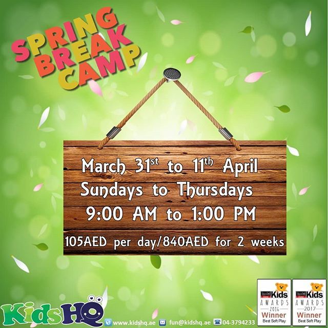 Spring Break is Coming!

Its time for lots of activities and fun, so be ready for our Spring Camp!

For more details and registration please contact us at 04 379 4233

#springbreak #springcamp #kidstime #kidscamp #funactivities #kidsactivities #gamesandentertainment #artsand…