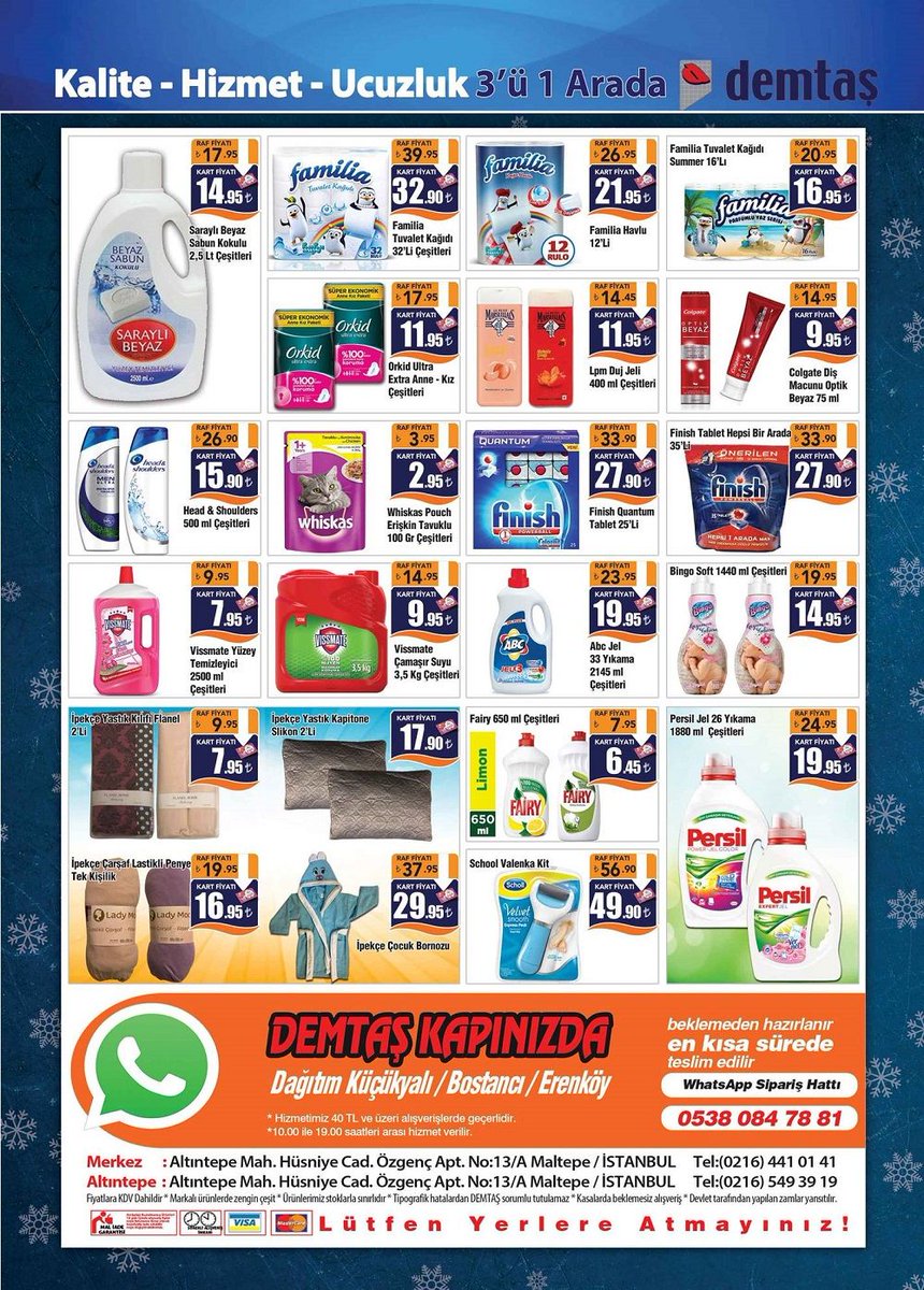 demtas's tweet photo. 8-17 Mart tarihleri arasında geçerli indirimleri kaçırmayın. 🛒

Online Alışveriş: https://t.co/6ABkHQSWJL https://t.co/7GGM5bLTCi
