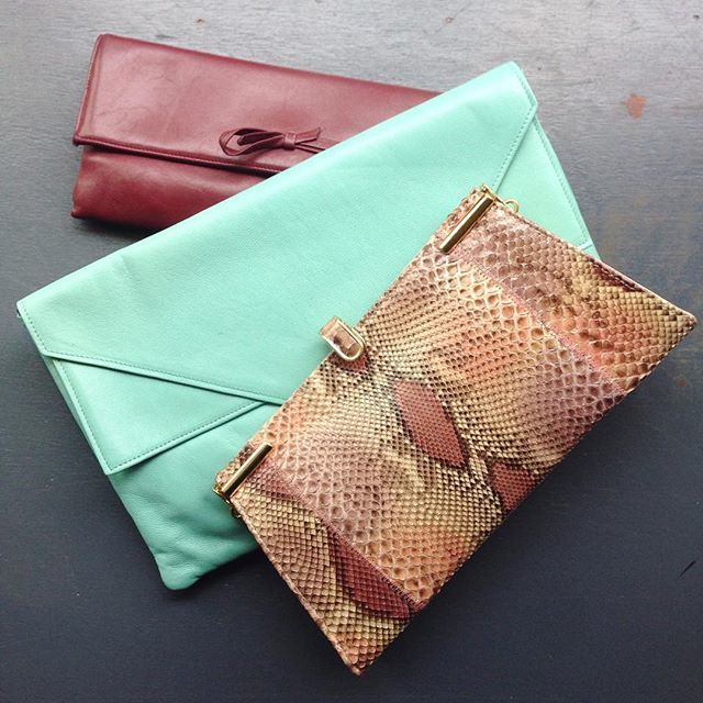 HBEdinburgh's tweet photo. We got some braw bags in Hb this week - here is a burgundy, mint and snakeskin trio https://t.co/hkk10dGTpg https://t.co/MC4qa9OywE