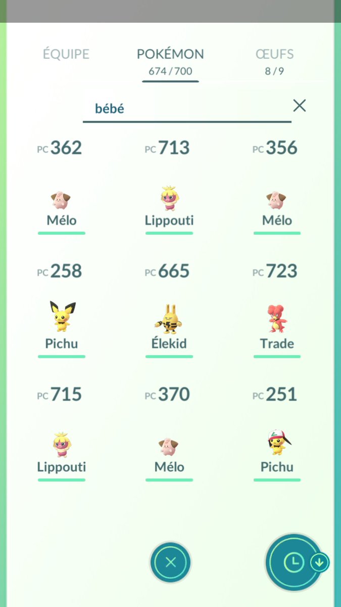 Pokekalos Pokemongo Les Trois Nouveaux Filtres Ont Ete Traduits Baby Bebe Liste Des Bebes Pokemon Hatched Eclos Liste Des Pokemon Sortis D Un œuf
