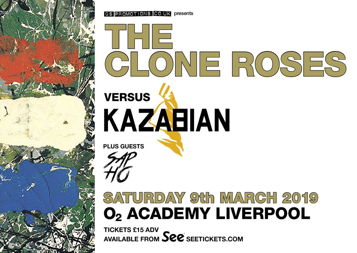 The Clone Roses (@thecloneroses) on Twitter photo **Tonight Liverpool** <a href="/O2AcademyLpool/">O2 Academy Liverpool</a> Doors Open 7pm / <a href="/saphoband/">SAPHO</a> 7.20pm / <a href="/KazabianUK/">Kasabian Tribute</a> 8.15pm / Clones 9.15pm Tix on the door 👍🍋🍋 **Tonight Liverpool** <a href="/O2AcademyLpool/">O2 Academy Liverpool</a> Doors Open 7pm / <a href="/saphoband/">SAPHO</a> 7.20pm / <a href="/KazabianUK/">Kasabian Tribute</a> 8.15pm / Clones 9.15pm Tix on the door 👍🍋🍋