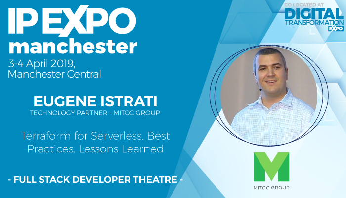 DTX360's tweet photo. Find out about best practice ways to use Terraform - a tool for building, changing &amp; versioning infrastructure safely &amp; efficiently with @MitocGroup's #technology partner @eistrati at #IPEXPOManchester 3 April https://t.co/JkxhauBqQX #cloud #DevOps https://t.co/maW6OFT8Iu