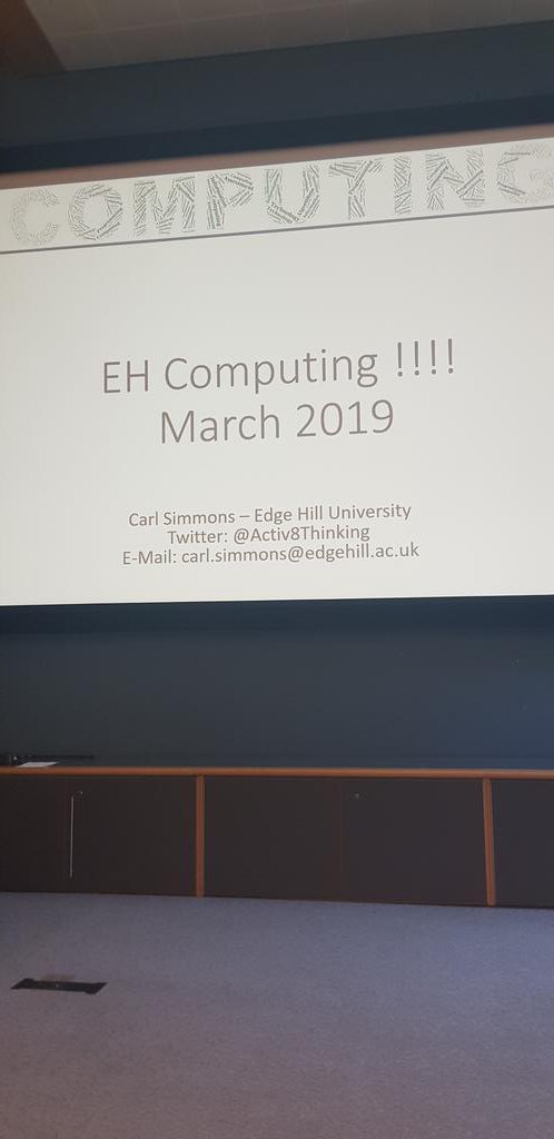 DdR333's tweet image. Giddy Giddy Giddy. @Activ8Thinking about to kick off FREE #conputing CPD @edgehill #ehcomputing with @davidames @hodge_jo @boxerright