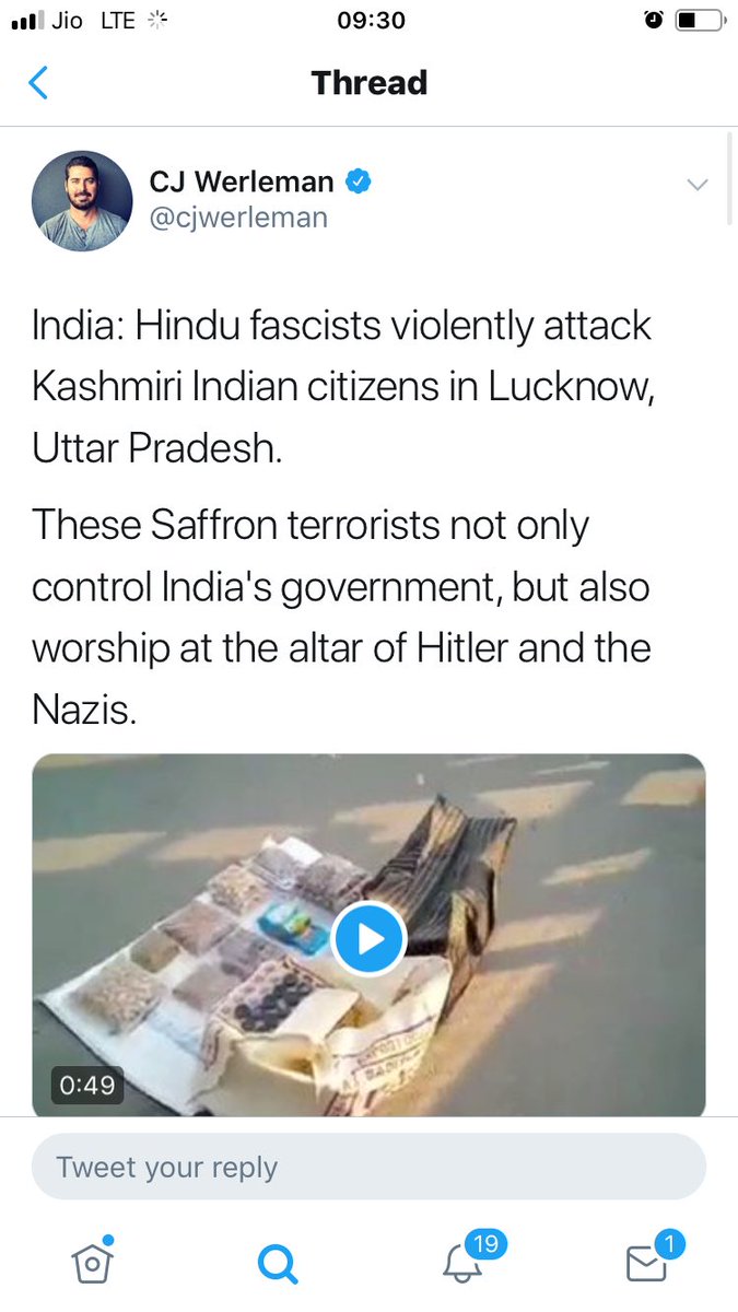 27/n  @Actor_Siddharth let’s come back to the tweet (image 1)that you had responded to. You had shown concern because a Gang of Four wearing saffron thrashed a Kashmiri street vendor. That indeed was an heinous crime but did you care to do a background check?