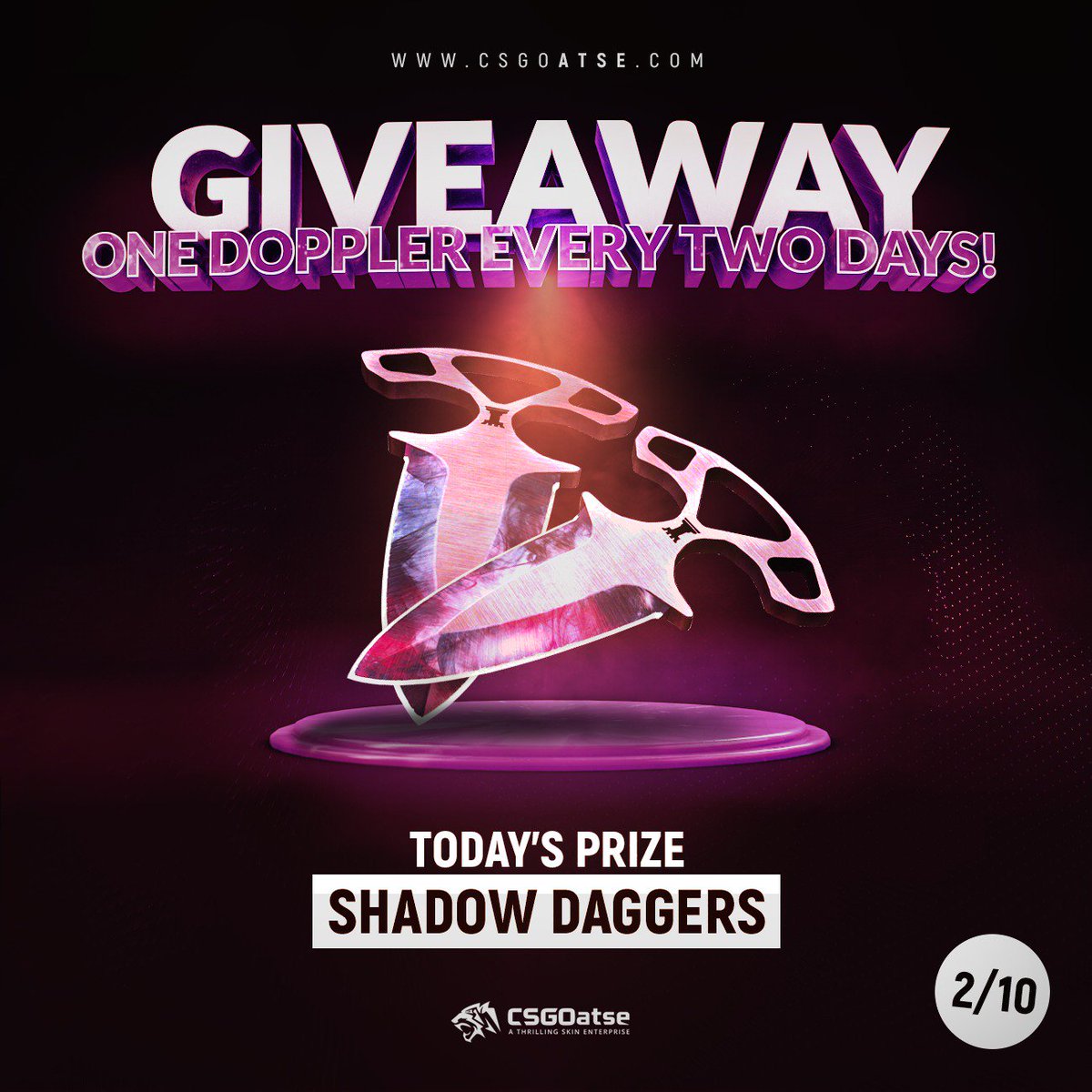 CSGOatsecom's tweet image. 🔥GIVEAWAY🔥

Only 2 days left until this weeks leaderboard is drawn, don't miss your chance of winning over 3.500.000 coins for the first place!
Join at:
csgoatse.com/leaders#ranking

✅Follow
✅RT
✅Like
✅Be registered on CSGOatse.com  

Good luck!