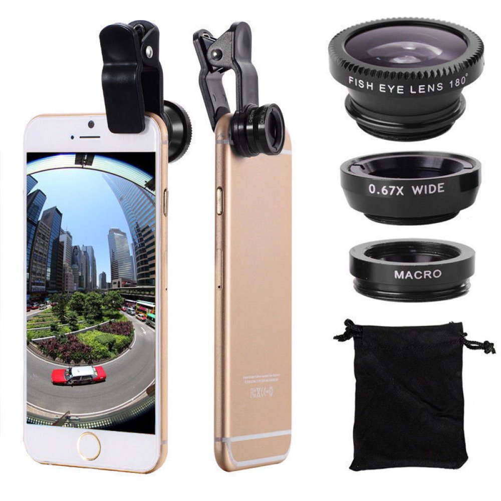 #computers #shopping #electronics #home #garden #LED #mobiles #rc #security #toys #bargain #coolstuff |#headphones #bluetooth #gifts #xmas #happybirthday #fun Fisheye Lens 3 in 1 mobile phone clip on lens