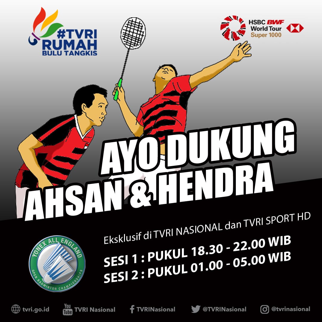 SEDANG BERLANGSUNG Live Streaming Semifinal All England di TVRI, 3 Wakil Garuda Berebut Tiket Final