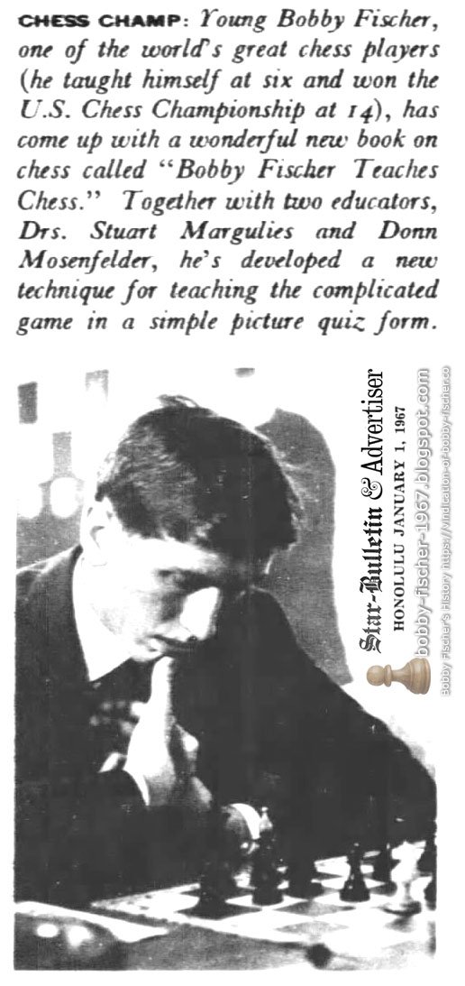 1967_bobby's tweet photo. Honolulu Star-Bulletin Honolulu, Hawaii Sunday, January 01, 1967

Chess Champ: Young Bobby Fischer, one of the world's great chess players (he taught himself at six and won the U.S. Chess Championship at

https://t.co/SJyHJSbE3q

https://t.co/ZGouTKoOOX

https://t.co/T35YkB45Ry https://t.co/cuJGarVuqI