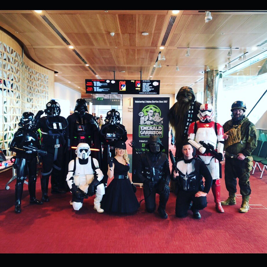 It’s Dublin Comic Con time and we’re here in force on the first floor of the Convention Centre Dublin, opposite the escalators. Come on by and say hello and ask us about joining the ranks of the Emerald Garrison.