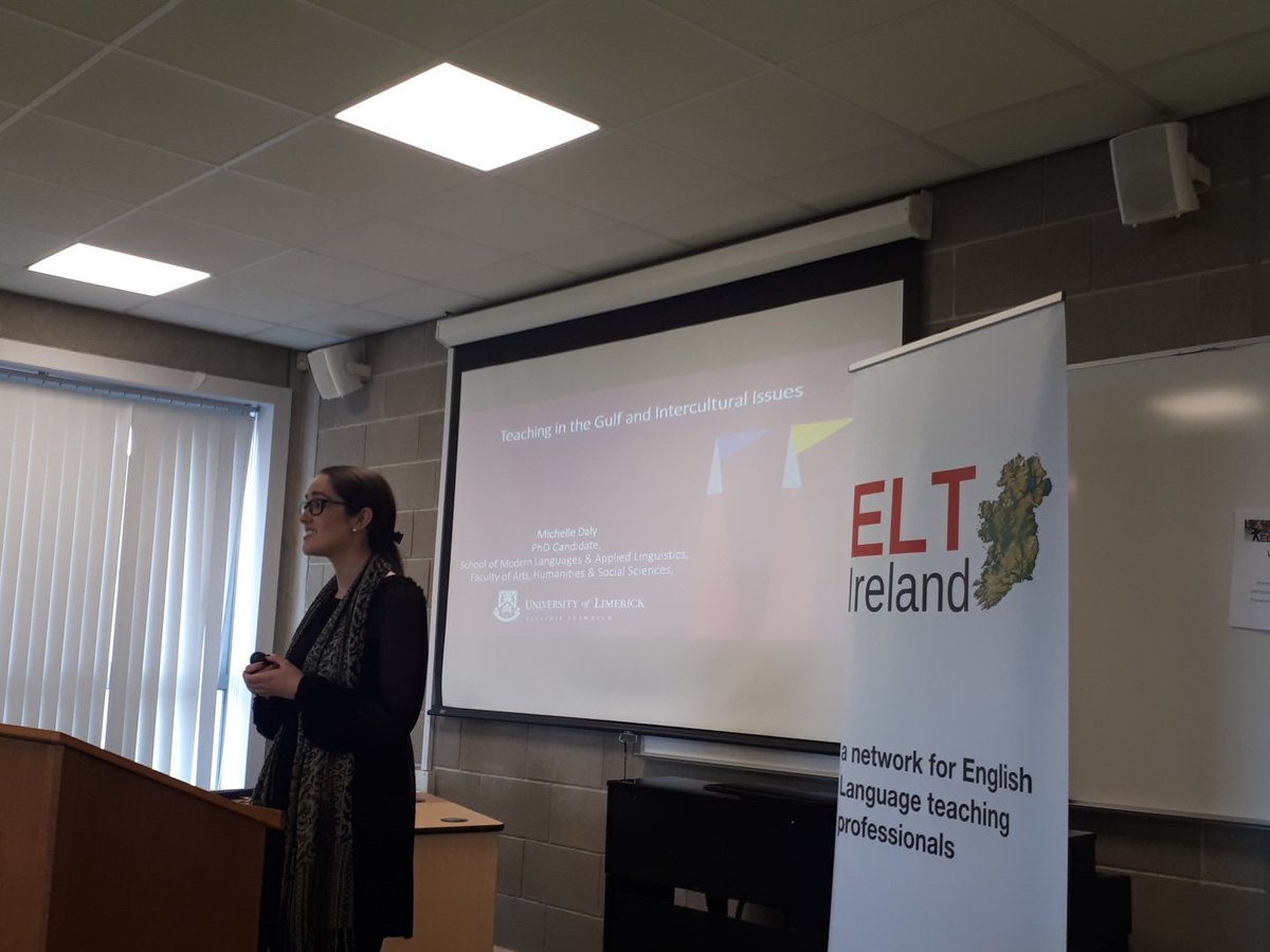 ELTIreland's tweet photo. @michell76791732 #michelledaly talking to us about the importance of intercultural understanding and how it exists in our classrooms @MICLimerick @MICLinguistics #ELTedLimerick #elted https://t.co/LhOYXHJcdJ