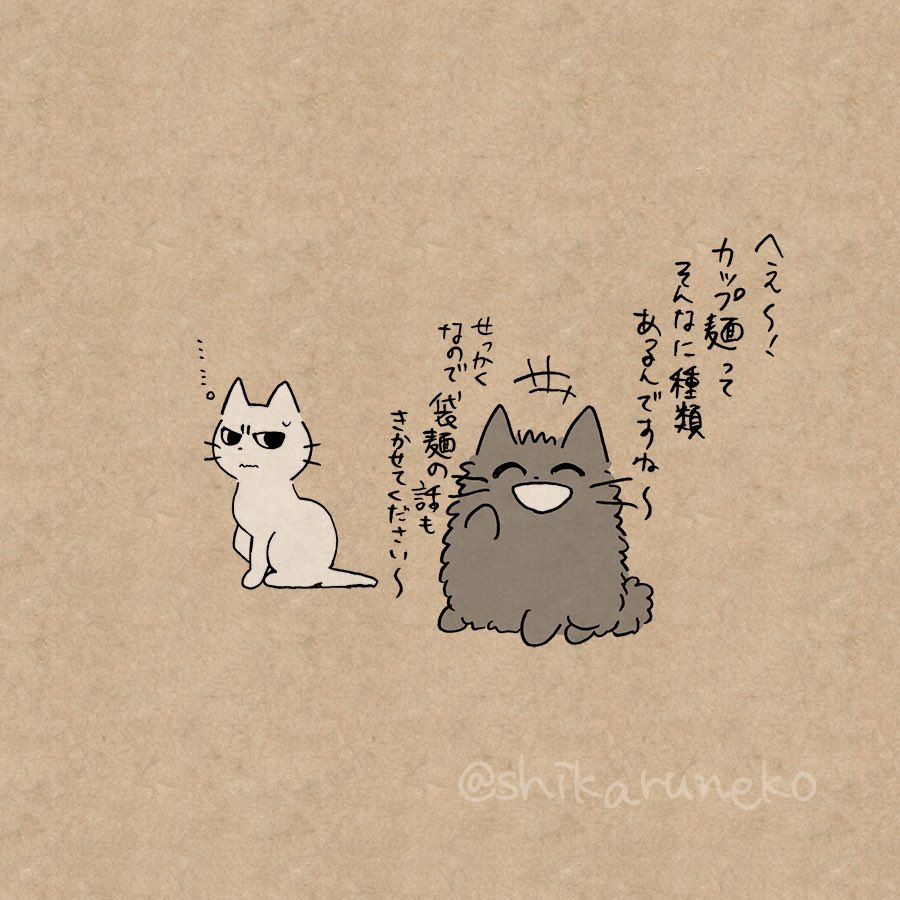 食事がカップ麺ばかりな人と、しかるねこと、あまやかすねこ 