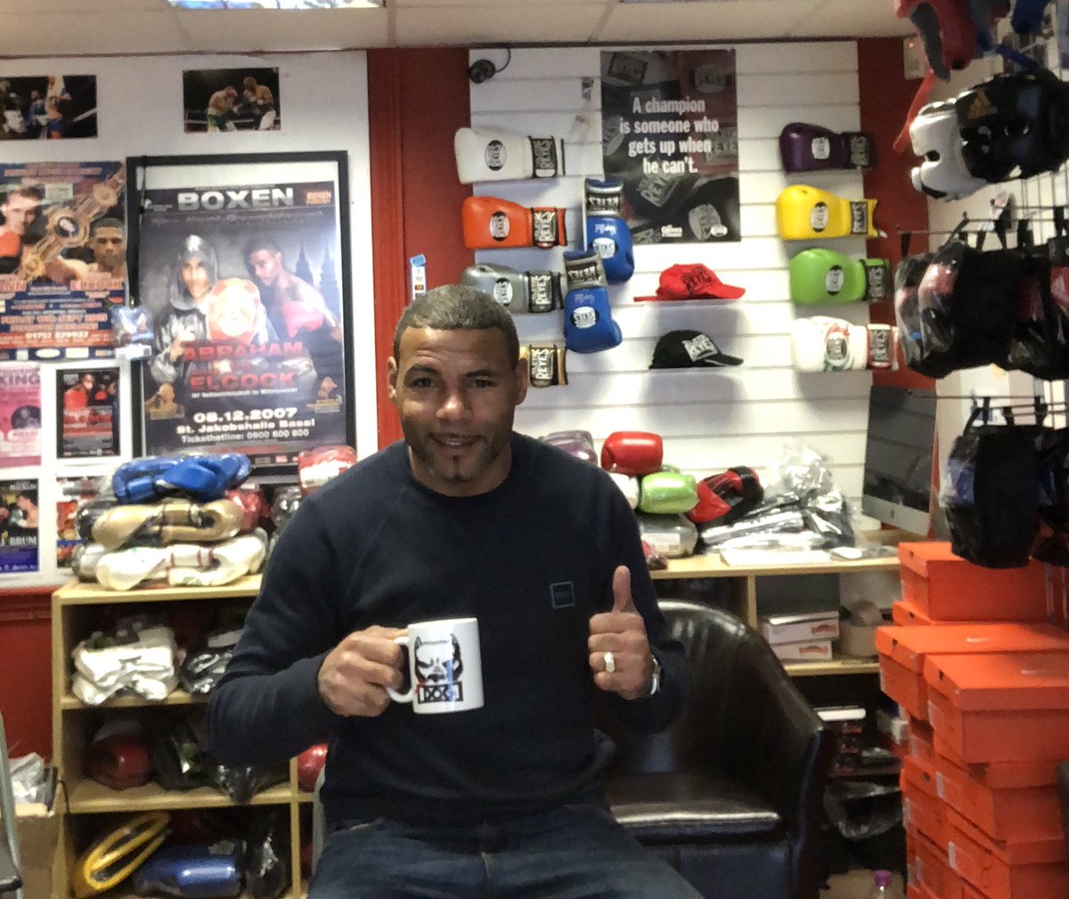 Morning quick cuppa before starting my shift back behind the counter of the Midlands No1 Boxing store@@Maddogsboxing open until 4pm today and from 10:30am until 3pm on Sunday #SeriousAboutBoxing #BoxingEquipment #AmateurBoxing #ProfessionalBoxing #AllThingsBoxing 👊🏽