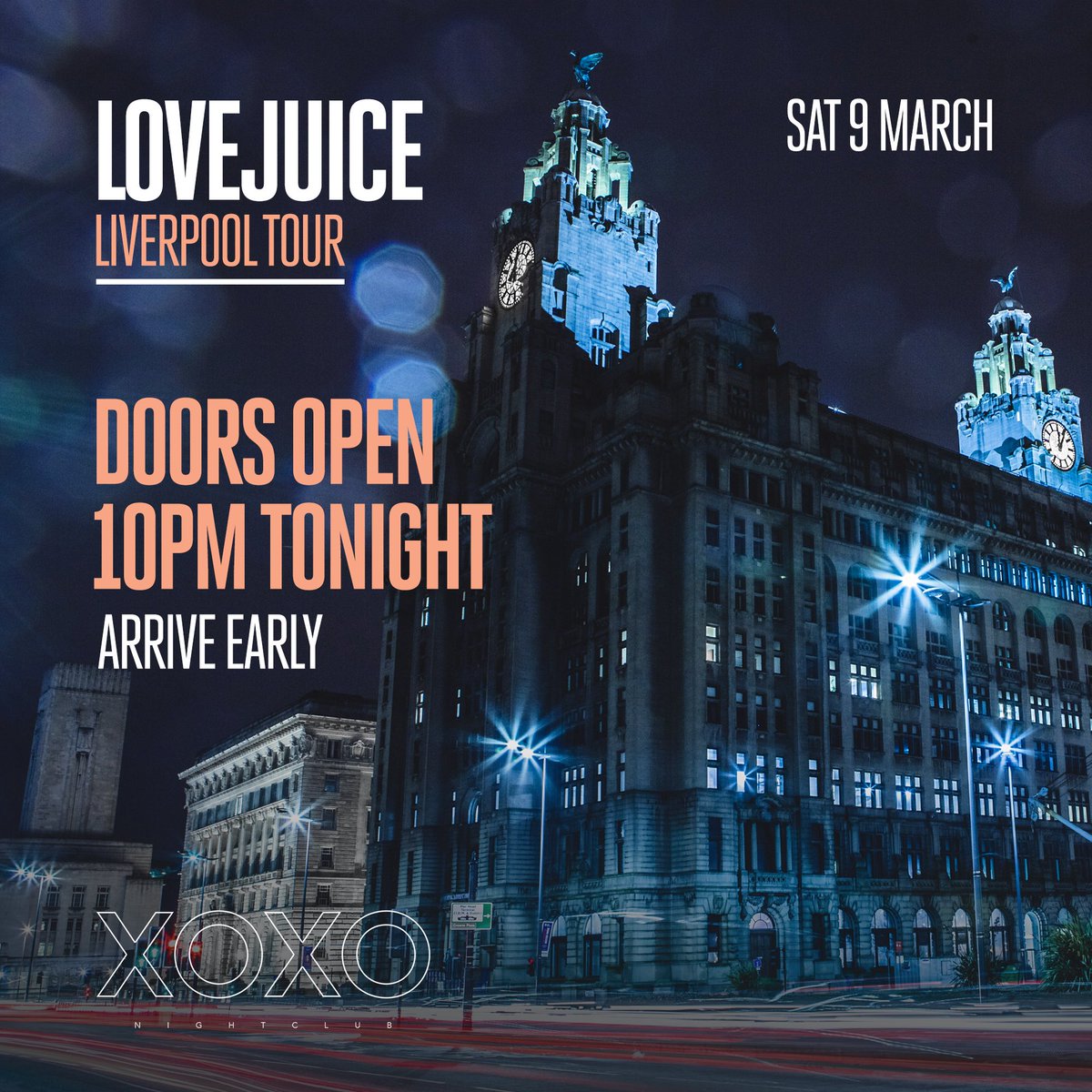 All attentions turn to Liverpool city centre tonight, as the LoveJuice 2019 kicks off at @xoxoliverpool!! 

Please arrive early, the venue will be at full capacity. 

Doors open at 10pm.

eventbrite.co.uk/e/lovejuice-li…